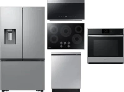5 Piece Package Includes Refrigerator, Cooktop, Wall Oven, Microwave And Dishwasher