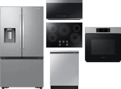 5 Piece Package Includes Refrigerator, Cooktop, Wall Oven, Microwave And Dishwasher