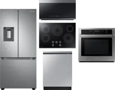 5 Piece Package Includes Refrigerator, Cooktop, Wall Oven, Microwave And Dishwasher
