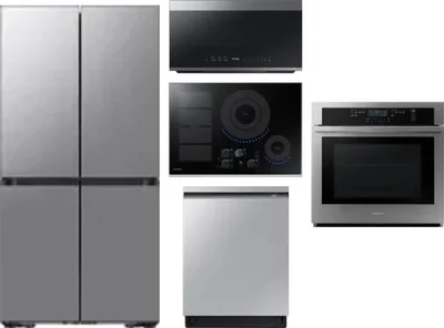 5 Piece Package Includes Refrigerator, Cooktop, Wall Oven, Microwave And Dishwasher