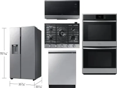 5 Piece Package Includes Refrigerator, Cooktop, Wall Oven, Microwave And Dishwasher