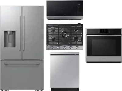 5 Piece Package Includes Refrigerator, Cooktop, Wall Oven, Microwave And Dishwasher