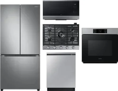 5 Piece Package Includes Refrigerator, Cooktop, Wall Oven, Microwave And Dishwasher