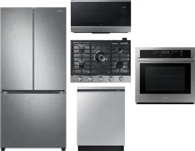 5 Piece Package Includes Refrigerator, Cooktop, Wall Oven, Microwave And Dishwasher
