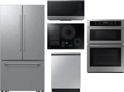 5 Piece Package Includes Refrigerator, Cooktop, Wall Oven, Microwave And Dishwasher