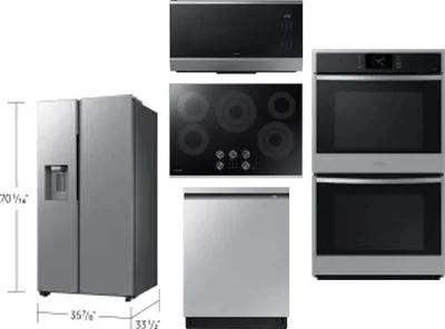 5 Piece Package Includes Refrigerator, Cooktop, Wall Oven, Microwave And Dishwasher