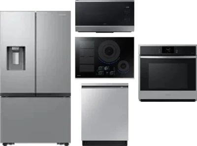 5 Piece Package Includes Refrigerator, Cooktop, Wall Oven, Microwave And Dishwasher