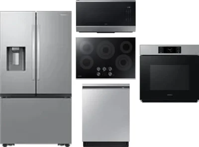 5 Piece Package Includes Refrigerator, Cooktop, Wall Oven, Microwave And Dishwasher