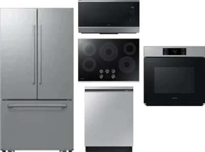 5 Piece Package Includes Refrigerator, Cooktop, Wall Oven, Microwave And Dishwasher