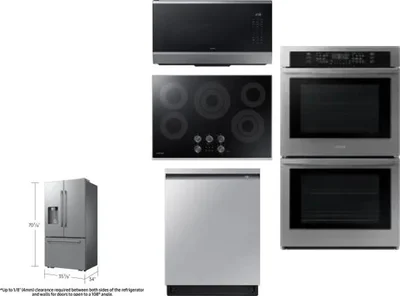 5 Piece Package Includes Refrigerator, Cooktop, Wall Oven, Microwave And Dishwasher
