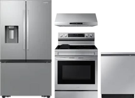 4 Piece Package Includes Refrigerator, Range, Hood And Dishwasher