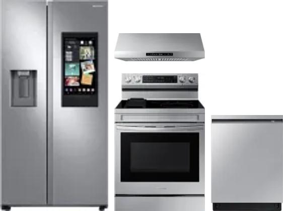 4 Piece Package Includes Refrigerator, Range, Hood And Dishwasher
