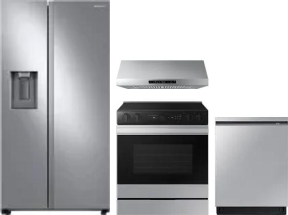 4 Piece Package Includes Refrigerator, Range, Hood And Dishwasher
