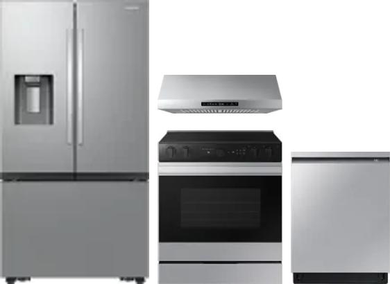 4 Piece Package Includes Refrigerator, Range, Hood And Dishwasher