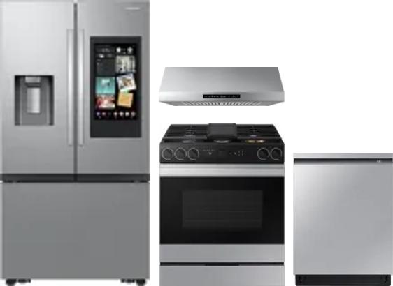 4 Piece Package Includes Refrigerator, Range, Hood And Dishwasher