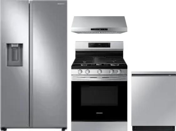 4 Piece Package Includes Refrigerator, Range, Hood And Dishwasher