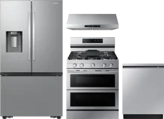 4 Piece Package Includes Refrigerator, Range, Hood And Dishwasher