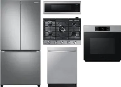 5 Piece Package Includes Refrigerator, Cooktop, Wall Oven, Microwave And Dishwasher