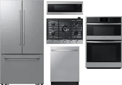 5 Piece Package Includes Refrigerator, Cooktop, Wall Oven, Microwave And Dishwasher