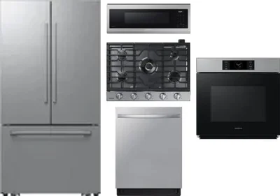 5 Piece Package Includes Refrigerator, Cooktop, Wall Oven, Microwave And Dishwasher