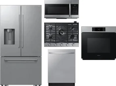 5 Piece Package Includes Refrigerator, Cooktop, Wall Oven, Microwave And Dishwasher