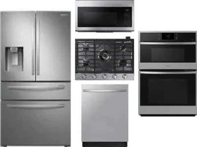 5 Piece Package Includes Refrigerator, Cooktop, Wall Oven, Microwave And Dishwasher
