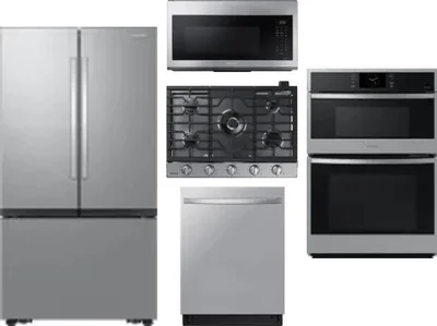 5 Piece Package Includes Refrigerator, Cooktop, Wall Oven, Microwave And Dishwasher