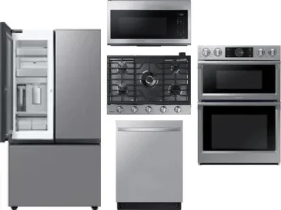 5 Piece Package Includes Refrigerator, Cooktop, Wall Oven, Microwave And Dishwasher