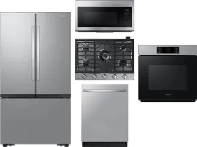 5 Piece Package Includes Refrigerator, Cooktop, Wall Oven, Microwave And Dishwasher