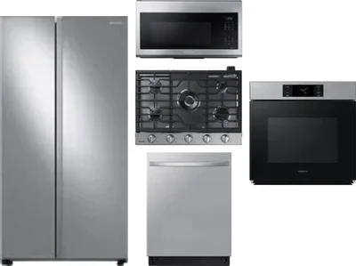 5 Piece Package Includes Refrigerator, Cooktop, Wall Oven, Microwave And Dishwasher