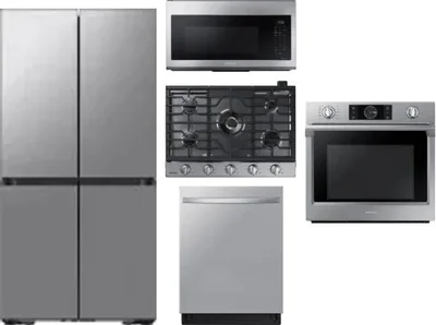 5 Piece Package Includes Refrigerator, Cooktop, Wall Oven, Microwave And Dishwasher
