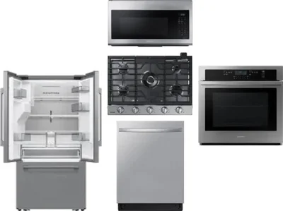 5 Piece Package Includes Refrigerator, Cooktop, Wall Oven, Microwave And Dishwasher