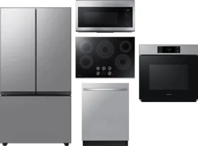 5 Piece Package Includes Refrigerator, Cooktop, Wall Oven, Microwave And Dishwasher