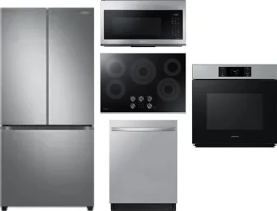 5 Piece Package Includes Refrigerator, Cooktop, Wall Oven, Microwave And Dishwasher