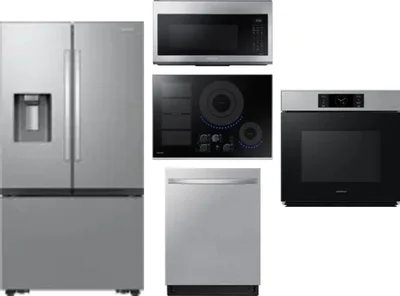 5 Piece Package Includes Refrigerator, Cooktop, Wall Oven, Microwave And Dishwasher