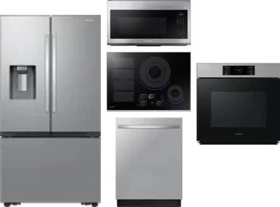 5 Piece Package Includes Refrigerator, Cooktop, Wall Oven, Microwave And Dishwasher