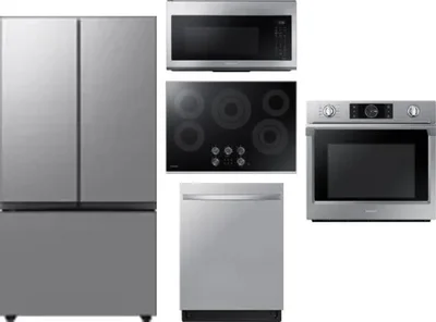 5 Piece Package Includes Refrigerator, Cooktop, Wall Oven, Microwave And Dishwasher