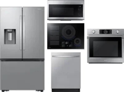 5 Piece Package Includes Refrigerator, Cooktop, Wall Oven, Microwave And Dishwasher