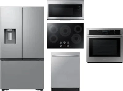 5 Piece Package Includes Refrigerator, Cooktop, Wall Oven, Microwave And Dishwasher