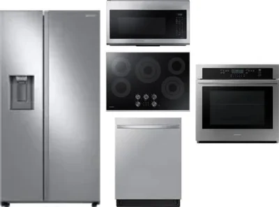 5 Piece Package Includes Refrigerator, Cooktop, Wall Oven, Microwave And Dishwasher