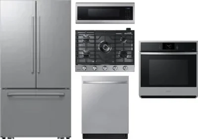 5 Piece Package Includes Refrigerator, Cooktop, Wall Oven, Microwave And Dishwasher