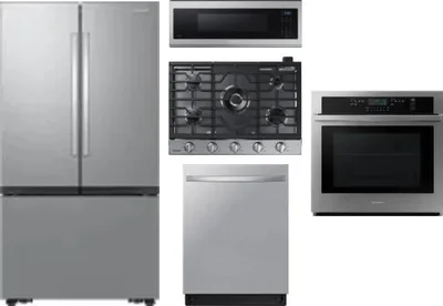 5 Piece Package Includes Refrigerator, Cooktop, Wall Oven, Microwave And Dishwasher