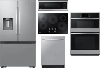 5 Piece Package Includes Refrigerator, Cooktop, Wall Oven, Microwave And Dishwasher