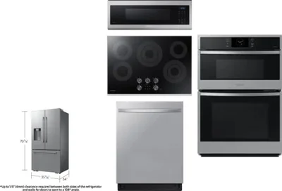 5 Piece Package Includes Refrigerator, Cooktop, Wall Oven, Microwave And Dishwasher