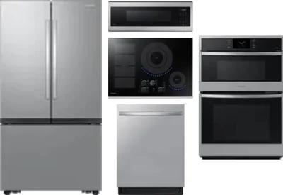 5 Piece Package Includes Refrigerator, Cooktop, Wall Oven, Microwave And Dishwasher