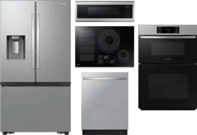 5 Piece Package Includes Refrigerator, Cooktop, Wall Oven, Microwave And Dishwasher
