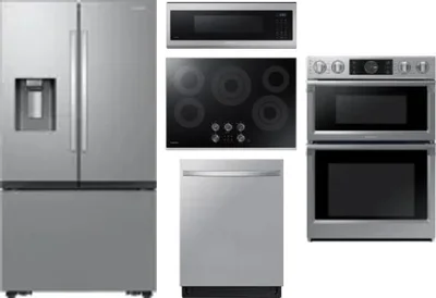 5 Piece Package Includes Refrigerator, Cooktop, Wall Oven, Microwave And Dishwasher