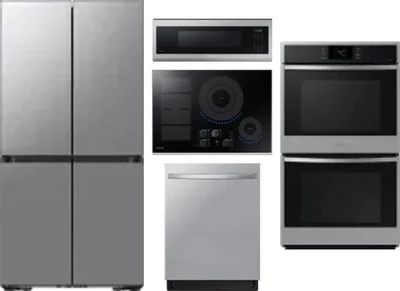 5 Piece Package Includes Refrigerator, Cooktop, Wall Oven, Microwave And Dishwasher