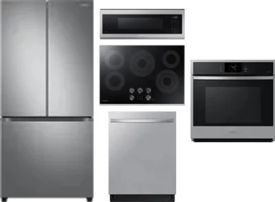 5 Piece Package Includes Refrigerator, Cooktop, Wall Oven, Microwave And Dishwasher