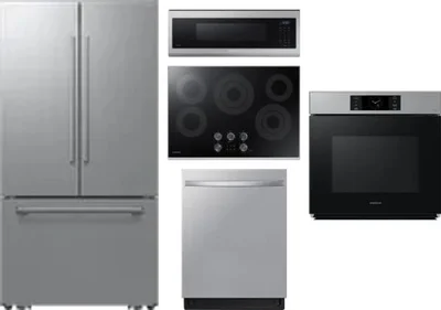 5 Piece Package Includes Refrigerator, Cooktop, Wall Oven, Microwave And Dishwasher